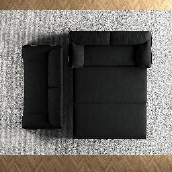 Sofá cama convertible multifuncional 3 en 1 tamaño Queen, cómodo sofá cama extraíble de terciopelo de 63,8"