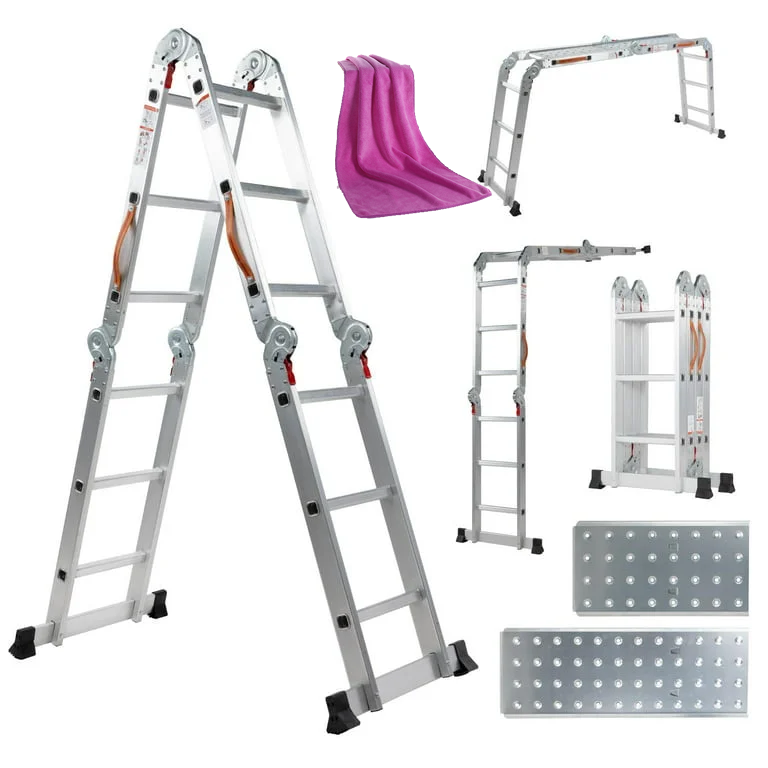 Escalera Multiposiciones De Aluminio 3.5 Metros 12 Peldaños Kingsman KMEM35-toalla de limpieza