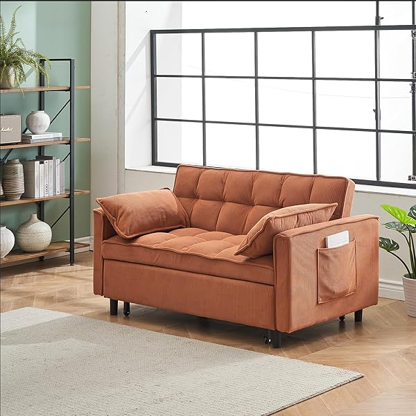 Sofá cama convertible multifuncional 3 en 1 tamaño Queen, cómodo sofá cama extraíble de terciopelo de 63,8"