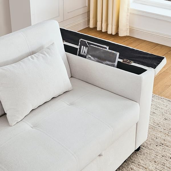 Sofá cama convertible multifuncional 3 en 1 tamaño Queen, cómodo sofá cama extraíble de terciopelo de 63,8"