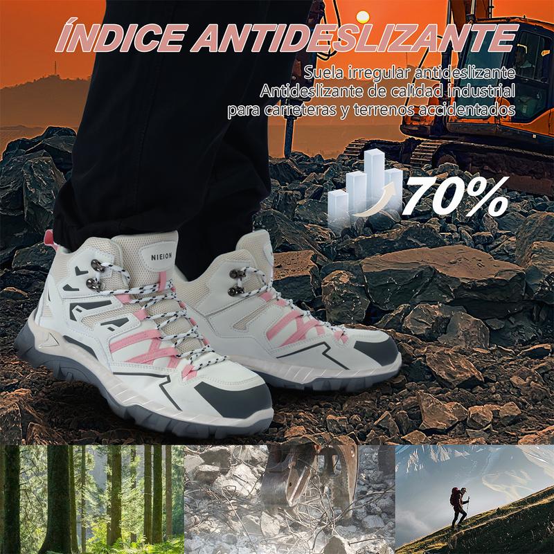 NIEION Botas De Seguridad Zapatos De Seguridad Para Mujer Botas Para Mujer Industrial Ligeros Para Mujer Transpirables Botas De Trabajo Para Hombre,Anti-Smash Anti-Puncture Botas