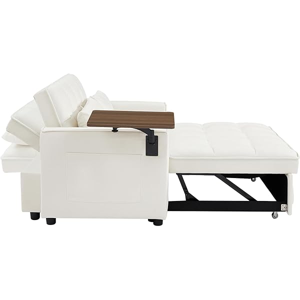 Sofá cama convertible multifuncional 3 en 1 tamaño Queen, cómodo sofá cama extraíble de terciopelo de 63,8"