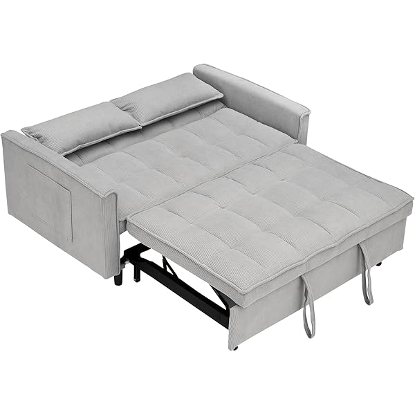 Sofá cama convertible multifuncional 3 en 1 tamaño Queen, cómodo sofá cama extraíble de terciopelo de 63,8"