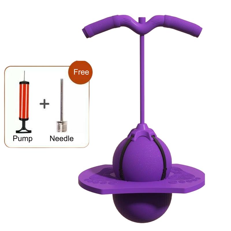 Pogo Jumper with Handle and Ball Pump, High Jump Toy Bounce Jump Trick Board Pogo Bouncing Ball Safe and Fun Pogo Stick for Kids Boys Girls and Adults Prolonged Use