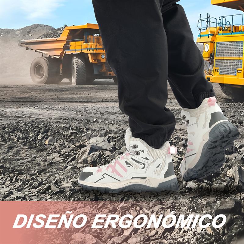 NIEION Botas De Seguridad Zapatos De Seguridad Para Mujer Botas Para Mujer Industrial Ligeros Para Mujer Transpirables Botas De Trabajo Para Hombre,Anti-Smash Anti-Puncture Botas