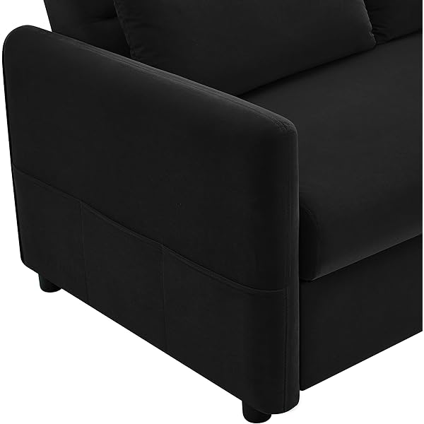 Sofá cama convertible multifuncional 3 en 1 tamaño Queen, cómodo sofá cama extraíble de terciopelo de 63,8"