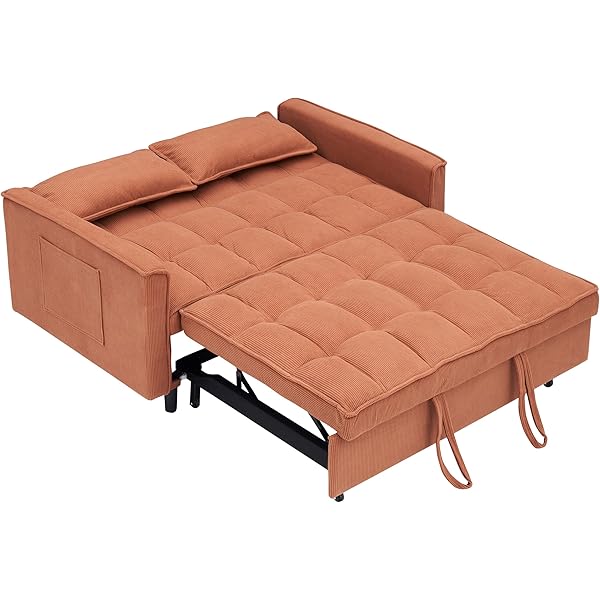 Sofá cama convertible multifuncional 3 en 1 tamaño Queen, cómodo sofá cama extraíble de terciopelo de 63,8"