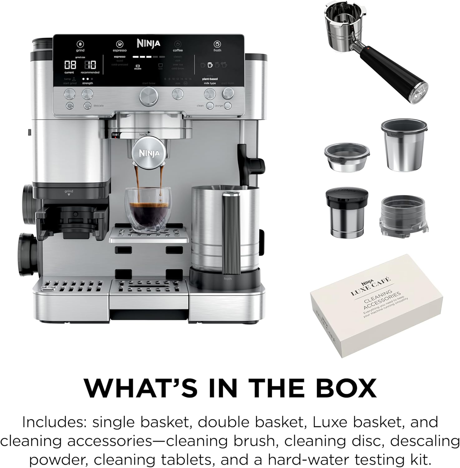 afetera Espresso, Serie Luxe Café Premier, Cafetera de Gotero y Preparación Rápida en Frío, Molinillo Integrado, Prensa Asistida, Espumador Manos Libres, Capuchinos y Lattes, ES601