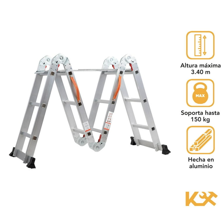 Escalera Multiposiciones De Aluminio 3.5 Metros 12 Peldaños Kingsman KMEM35-toalla de limpieza