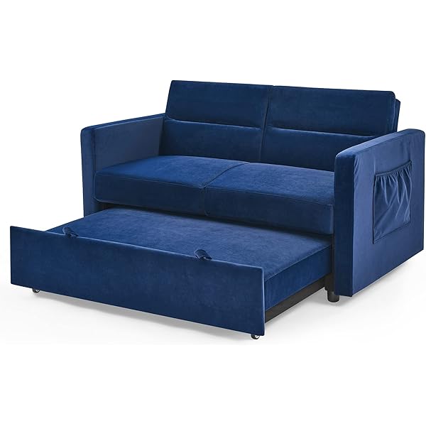 Sofá cama convertible multifuncional 3 en 1 tamaño Queen, cómodo sofá cama extraíble de terciopelo de 63,8"