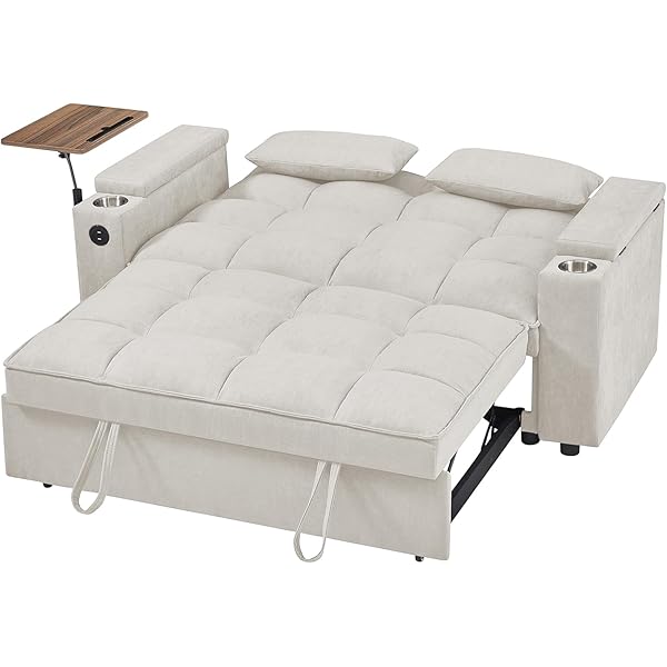 Sofá cama convertible multifuncional 3 en 1 tamaño Queen, cómodo sofá cama extraíble de terciopelo de 63,8"