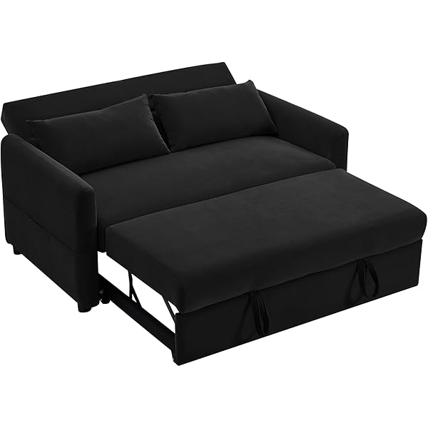 Sofá cama convertible multifuncional 3 en 1 tamaño Queen, cómodo sofá cama extraíble de terciopelo de 63,8"