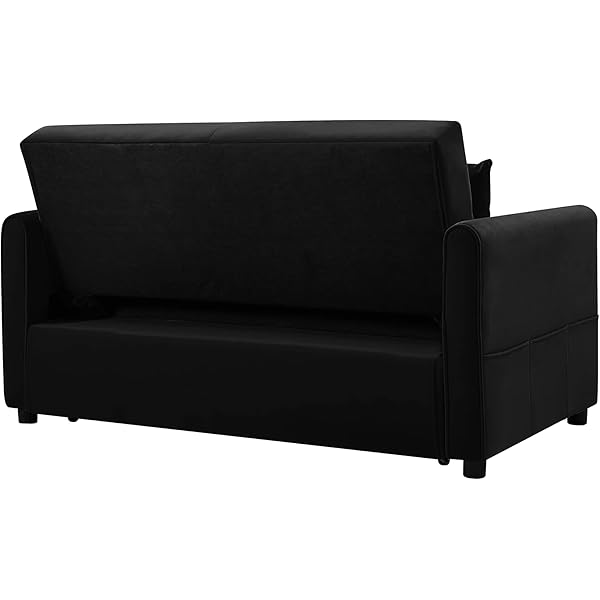 Sofá cama convertible multifuncional 3 en 1 tamaño Queen, cómodo sofá cama extraíble de terciopelo de 63,8"
