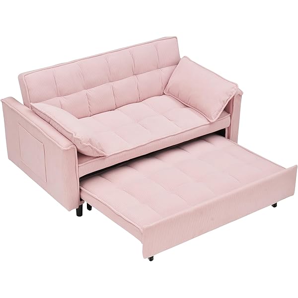 Sofá cama convertible multifuncional 3 en 1 tamaño Queen, cómodo sofá cama extraíble de terciopelo de 63,8"