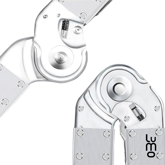 LUMO HOME Escalera 12 peldaños Plegable Tijera Multiposiciones de Aluminio Fondo Antideslizante para Uso Interior y Exterior