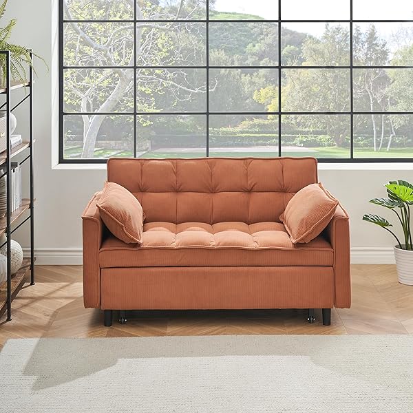 Sofá cama convertible multifuncional 3 en 1 tamaño Queen, cómodo sofá cama extraíble de terciopelo de 63,8"