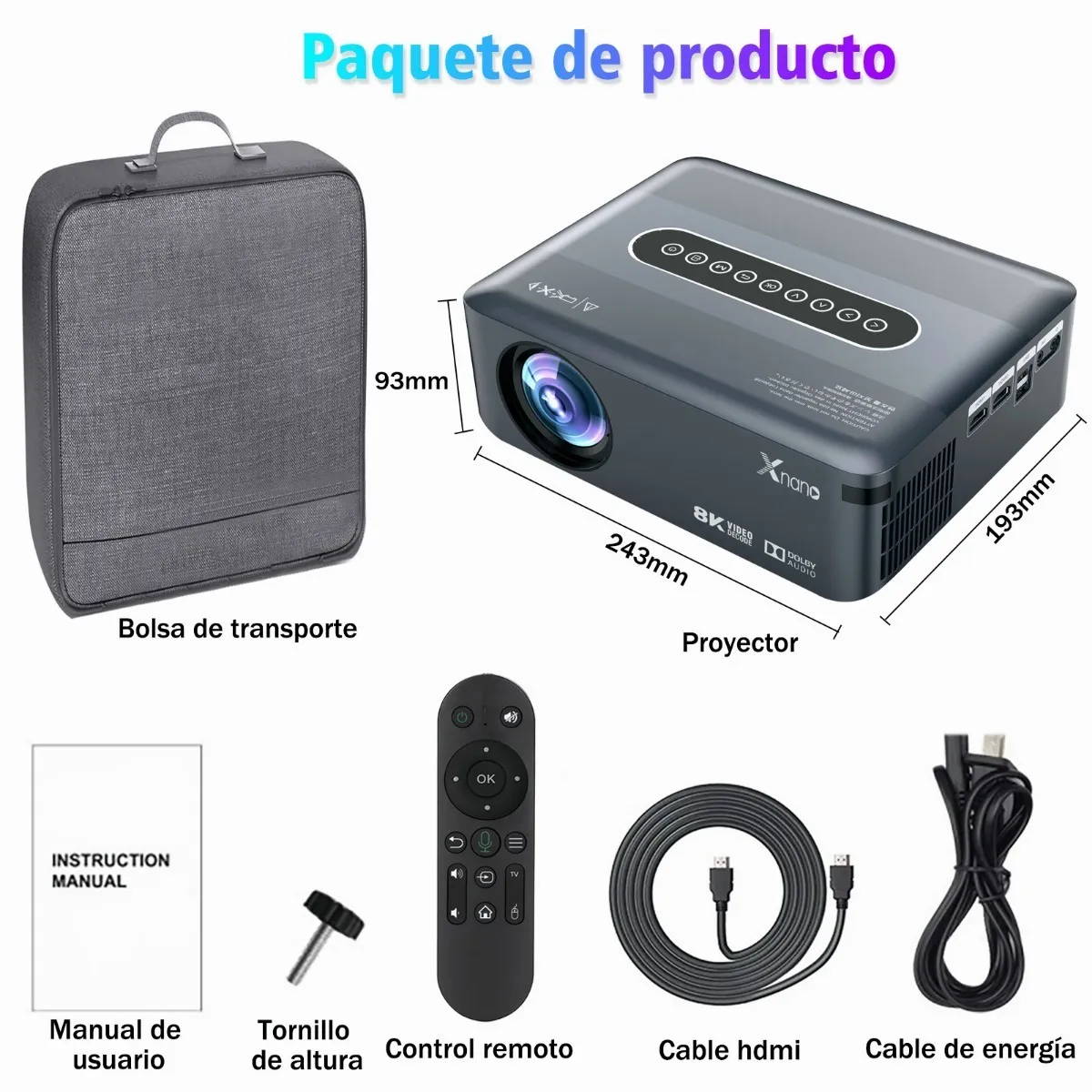 Proyector Profesional 8k Android Wifi Full Hd 1080p 18000 Lm