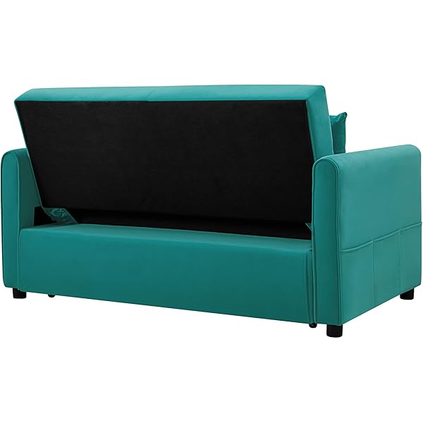 Sofá cama convertible multifuncional 3 en 1 tamaño Queen, cómodo sofá cama extraíble de terciopelo de 63,8"