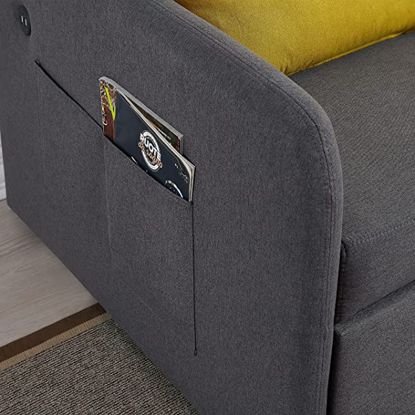 Sofá cama convertible multifuncional 3 en 1 tamaño Queen, cómodo sofá cama extraíble de terciopelo de 63,8"