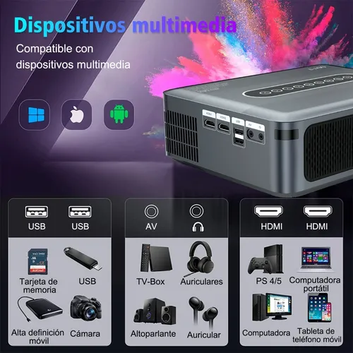 Proyector Profesional 8k Android Wifi Full Hd 1080p 18000 Lm