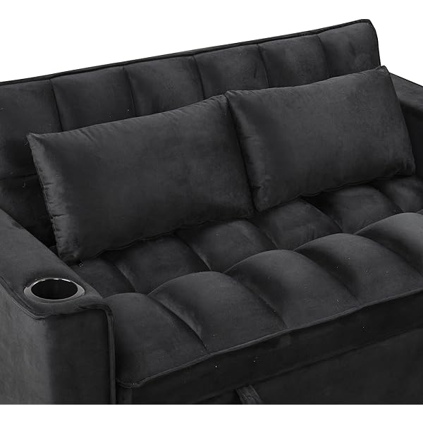 Sofá cama convertible multifuncional 3 en 1 tamaño Queen, cómodo sofá cama extraíble de terciopelo de 63,8"