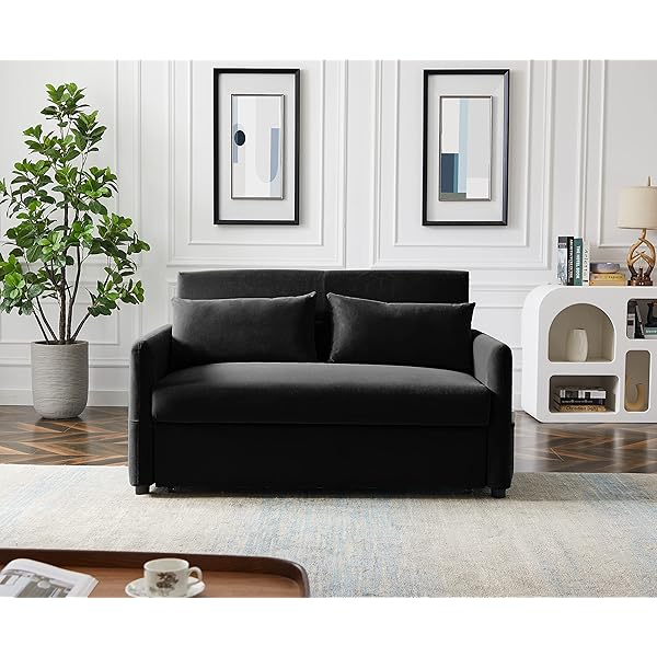 Sofá cama convertible multifuncional 3 en 1 tamaño Queen, cómodo sofá cama extraíble de terciopelo de 63,8"