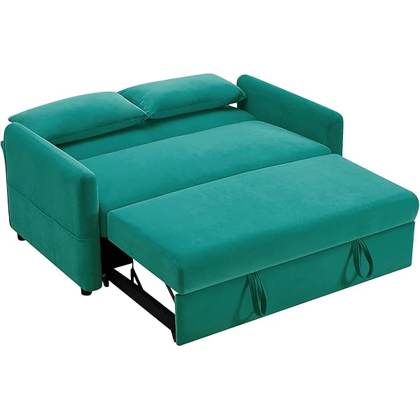 Sofá cama convertible multifuncional 3 en 1 tamaño Queen, cómodo sofá cama extraíble de terciopelo de 63,8"