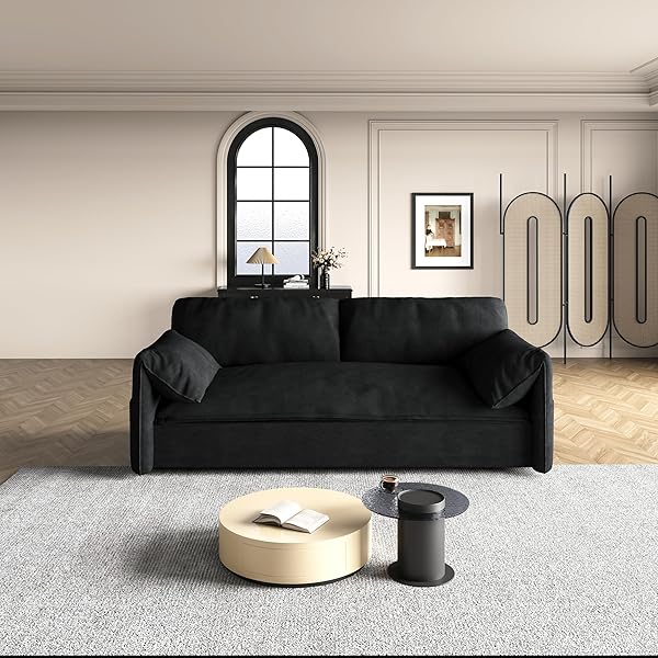 Sofá cama convertible multifuncional 3 en 1 tamaño Queen, cómodo sofá cama extraíble de terciopelo de 63,8"