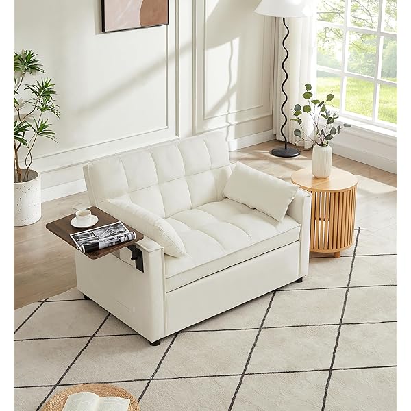 Sofá cama convertible multifuncional 3 en 1 tamaño Queen, cómodo sofá cama extraíble de terciopelo de 63,8"