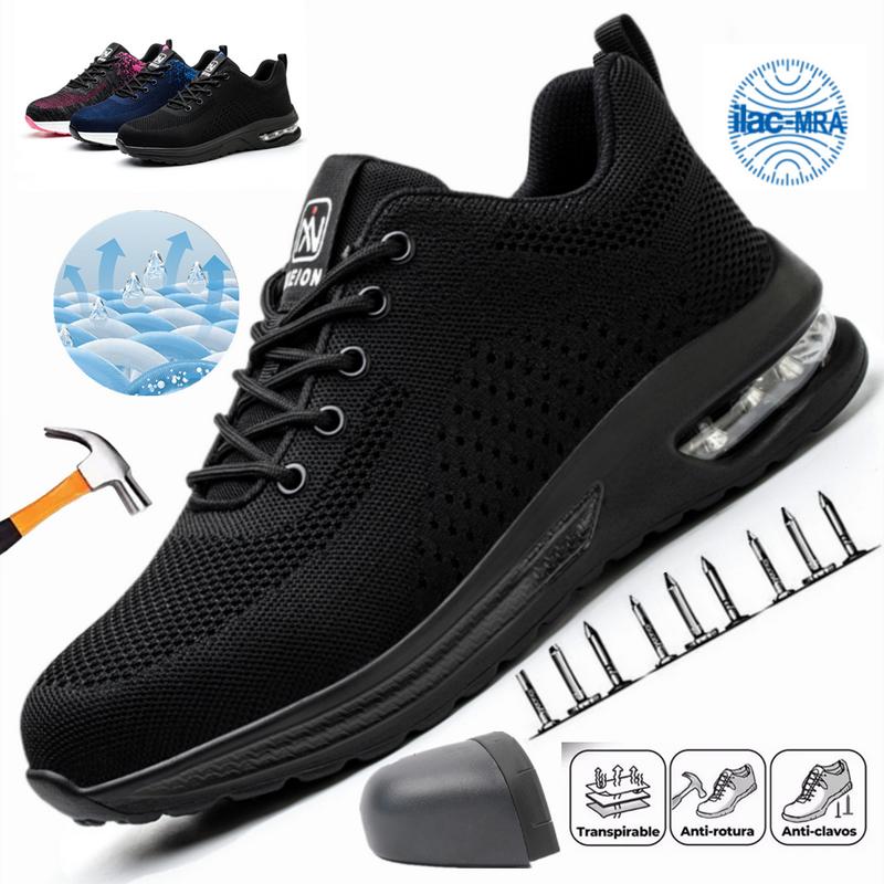 NIEION Zapatos De Seguridad, Tenis De Seguridad, Anti-Smash Anti-Puncture, Zapatos De Seguridad Para Mujer, Zapatos De Seguridad Para Hombre, Zapatos De Trabajo Para Mujer Y Hombre