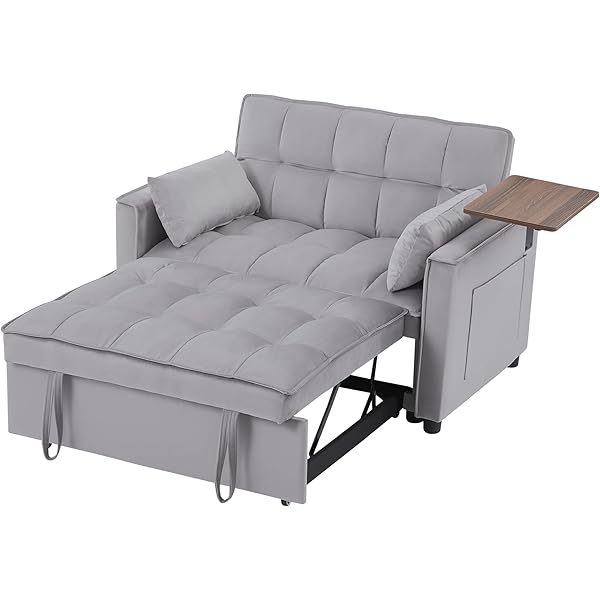 Sofá cama convertible multifuncional 3 en 1 tamaño Queen, cómodo sofá cama extraíble de terciopelo de 63,8"