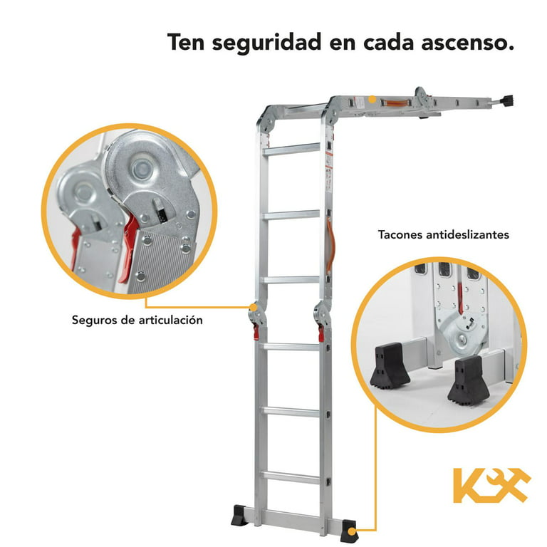 Escalera Multiposiciones De Aluminio 3.5 Metros 12 Peldaños Kingsman KMEM35-toalla de limpieza