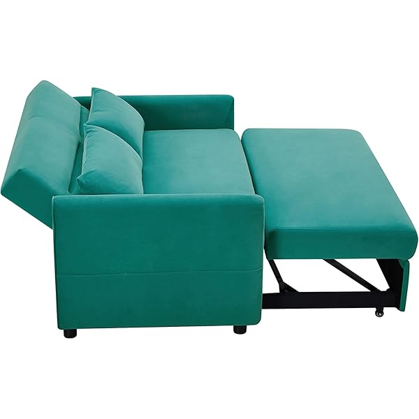 Sofá cama convertible multifuncional 3 en 1 tamaño Queen, cómodo sofá cama extraíble de terciopelo de 63,8"