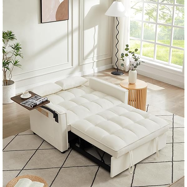 Sofá cama convertible multifuncional 3 en 1 tamaño Queen, cómodo sofá cama extraíble de terciopelo de 63,8"