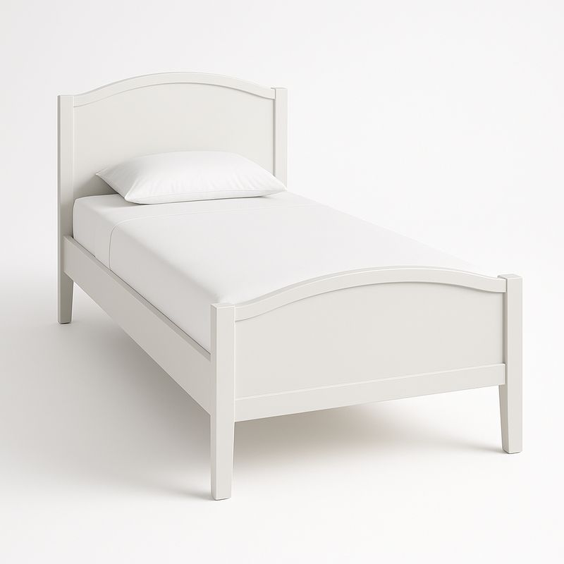 Łóżko Jednoosobowe Drewniane Białe 200x90 cm z Materacem i Poduszką