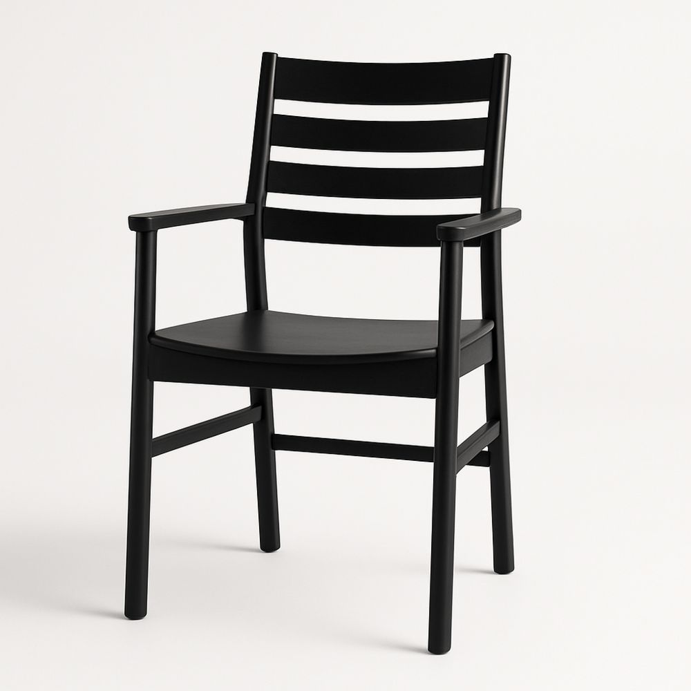 Krzesło drewniane z podłokietnikami czarne