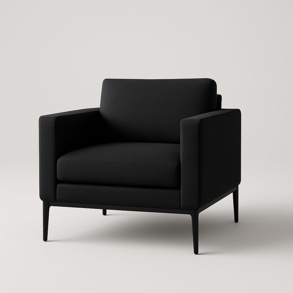 Fotel tapicerowany czarny 100x90x80 cm tkanina poliestrowa stal