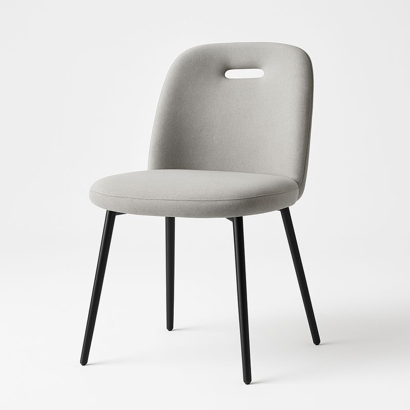 Krzesło tapicerowane szare z metalowymi nogami