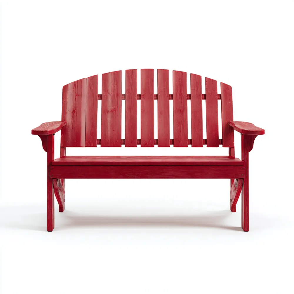 Banco de jardín de madera 120x75x88 cm - Rojo - Diseño clásico-Norvelico