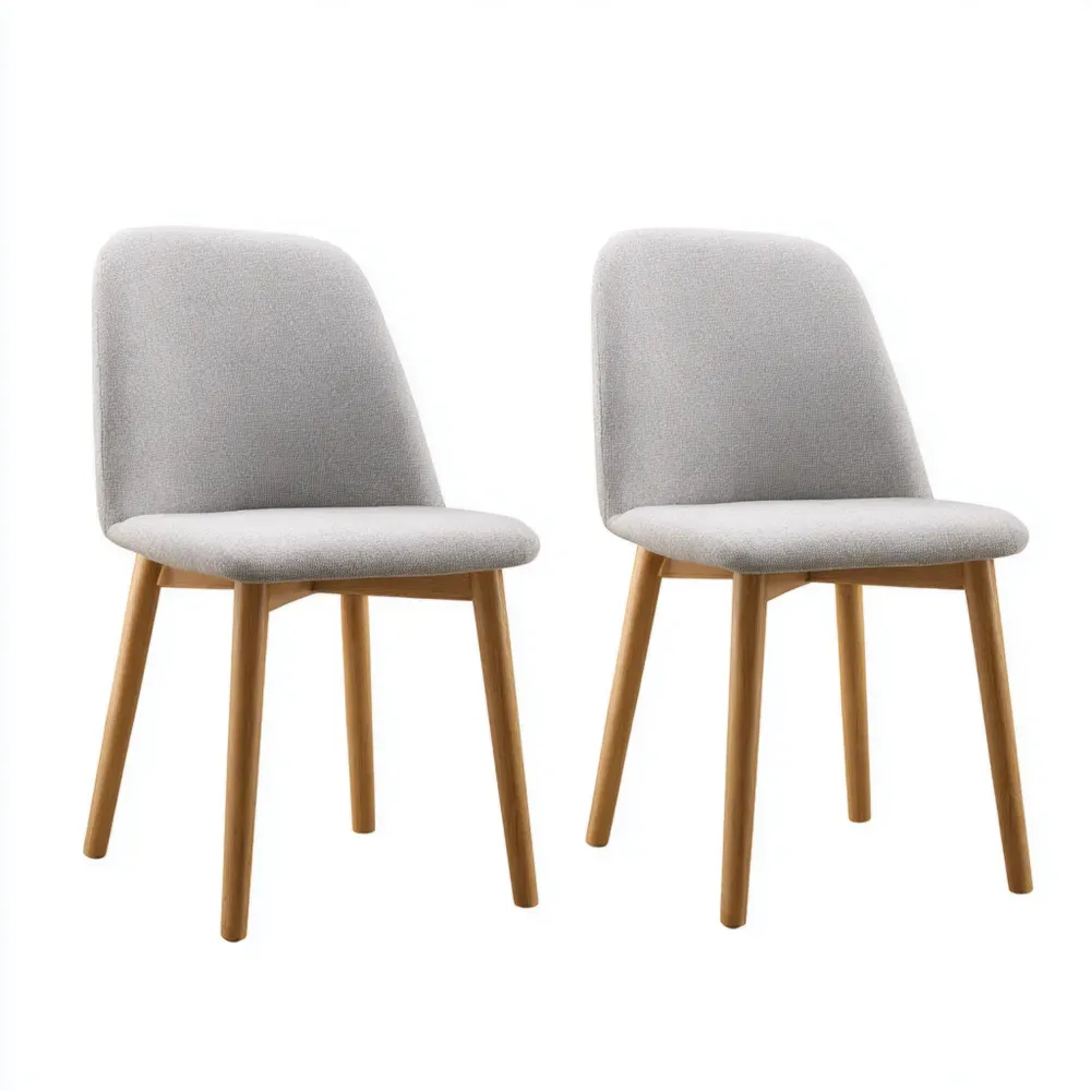 Sillas de Comedor Tapizadas 45x55x85 cm - Gris Claro - Diseño Moderno-Norvelico