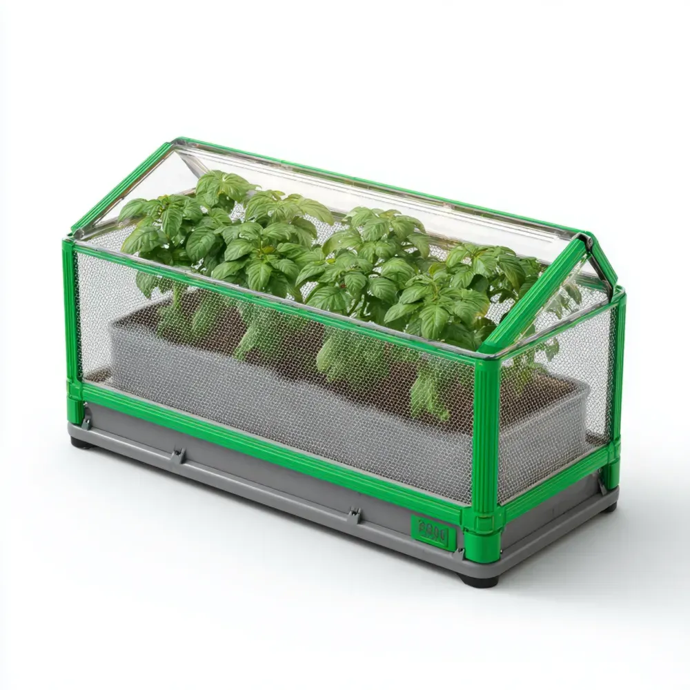 Invernadero de Mesa Metal 60x30x30 cm – Verde/Gris-Norvelico