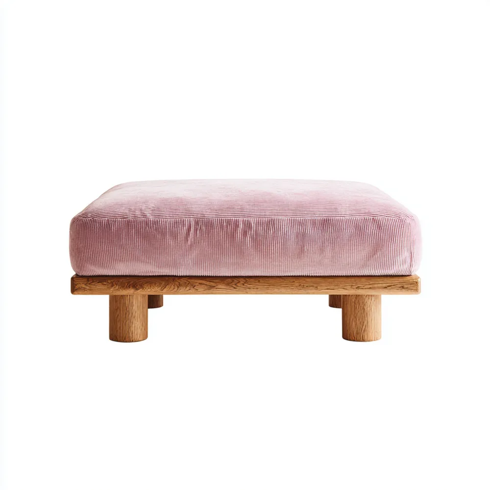 Banco para el pie de cama tapizado en pana 90x40x35 cm - Rosa - Estilo moderno-Norvelico