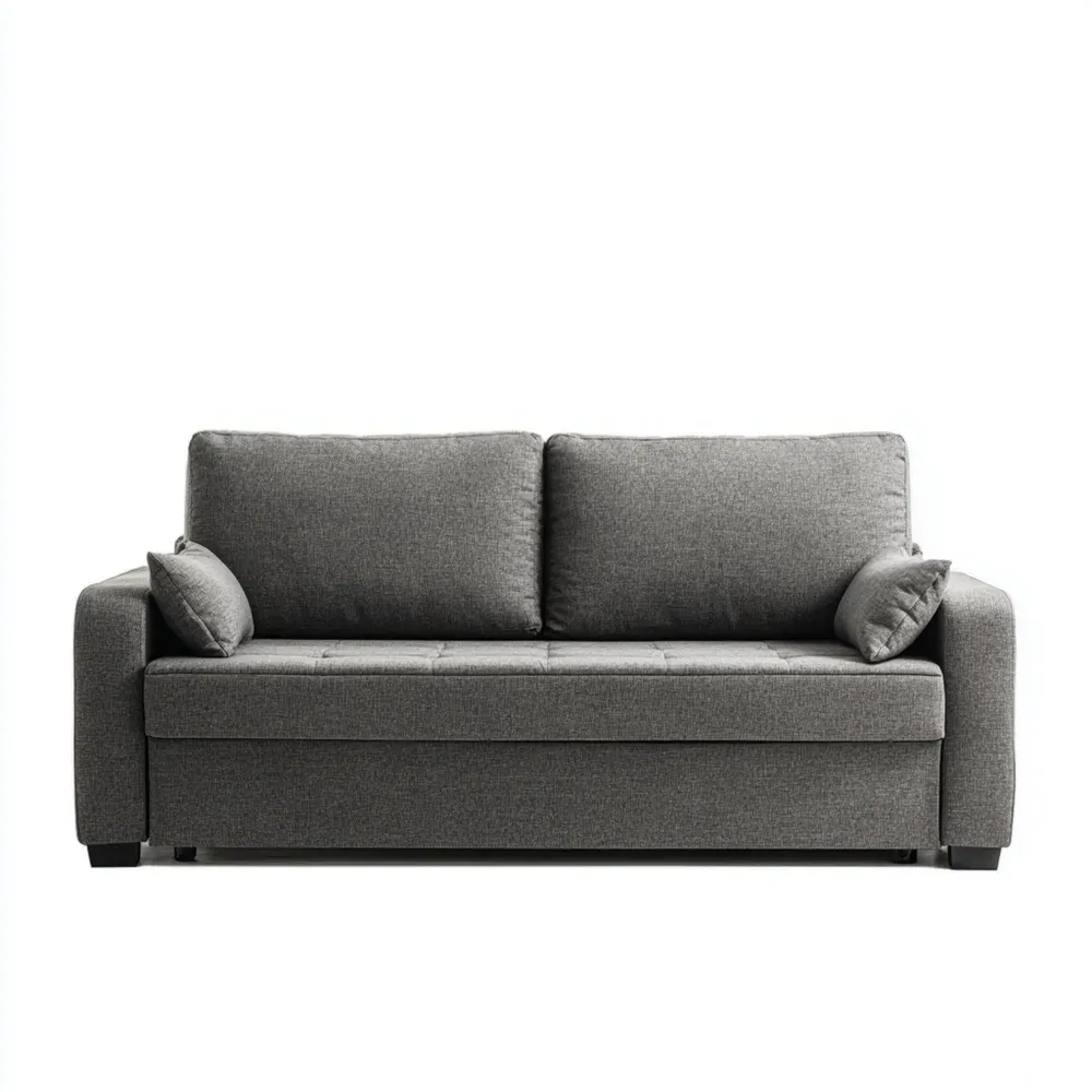 Sofá cama 200x90x85 cm Tela Gris Oscuro - Diseño Moderno-Norvelico