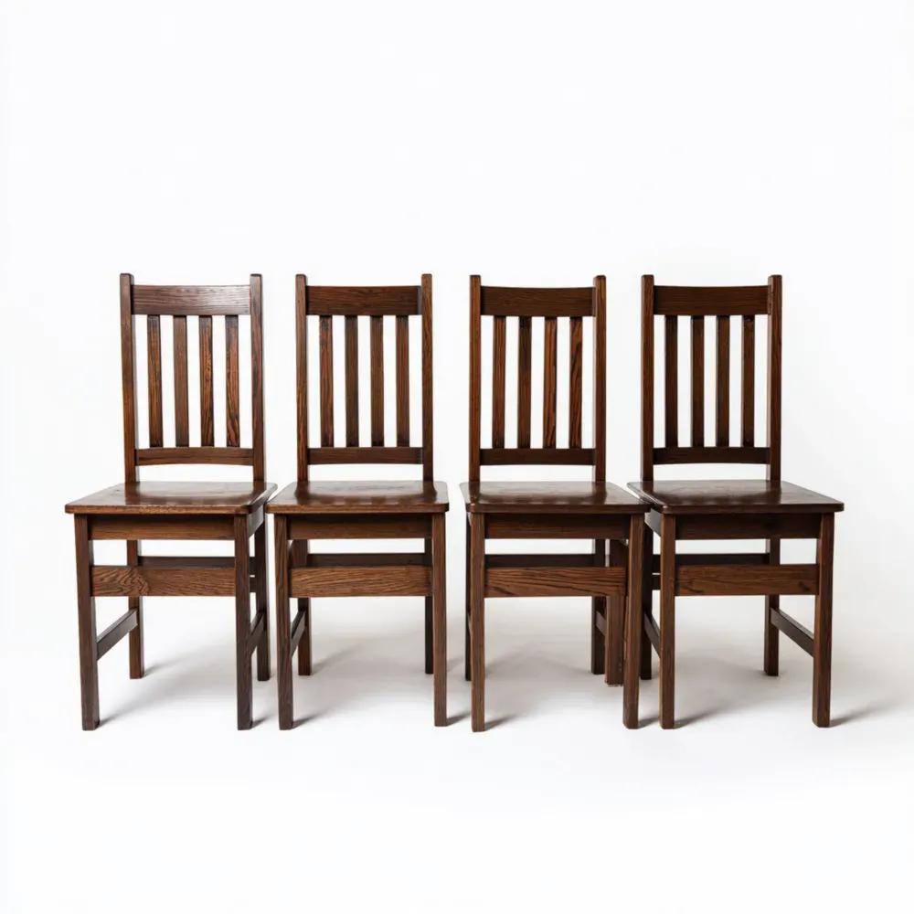 Conjunto de Sillas de Comedor de Madera 45x45x90 cm - Marrón Oscuro-Norvelico