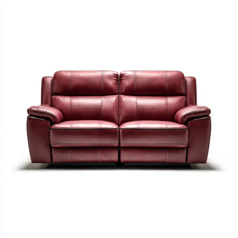 Sofá de piel reclinable 150x90x80 cm – Rojo Vino – Estilo Moderno-Norvelico