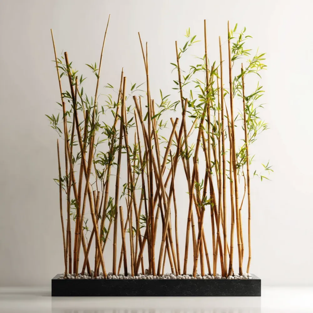 Plantas de Bambú Artificial 90x30x180 cm - Verde Natural - Decoración Interior-Norvelico