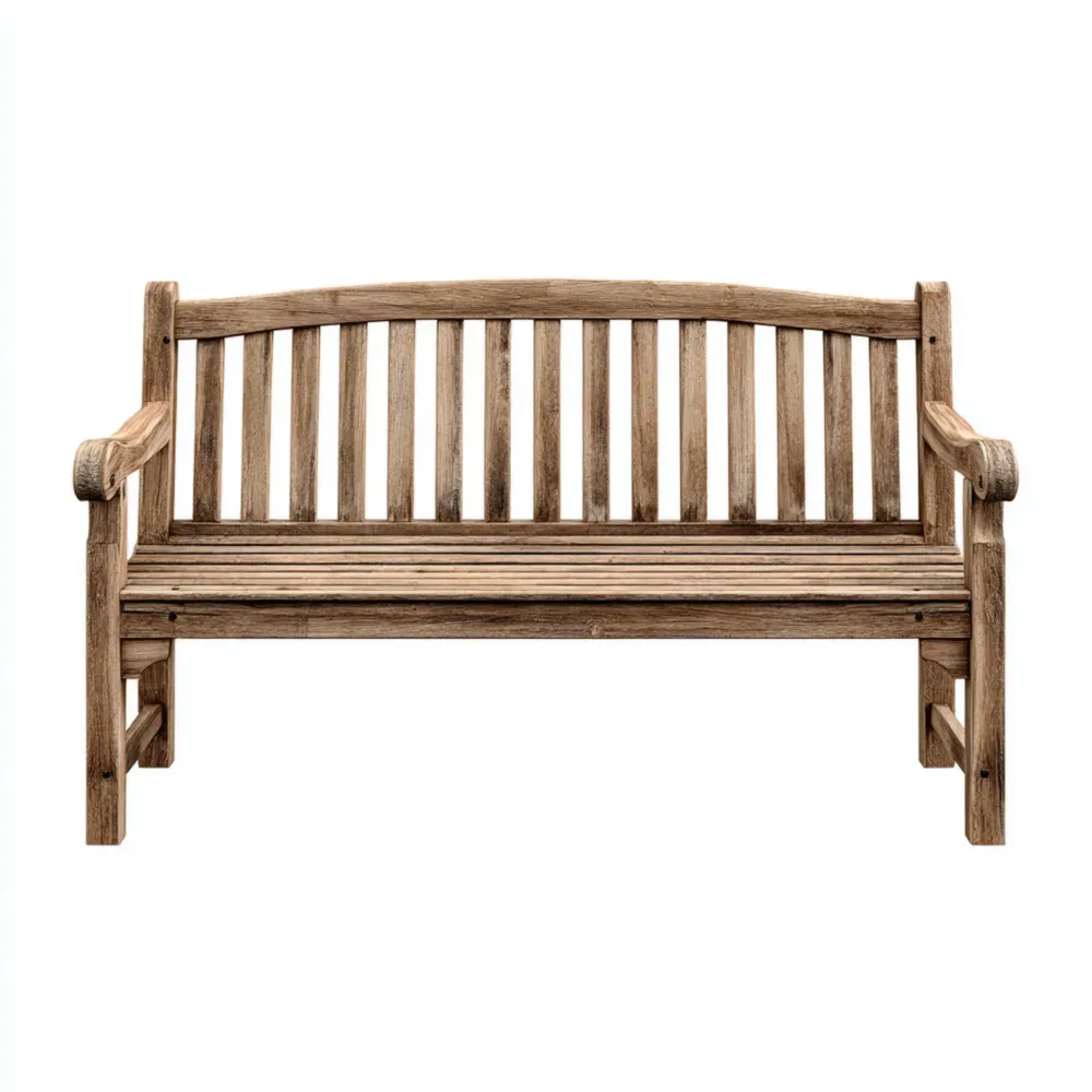 Banco de jardín de madera 150x60x90 cm – Natural – Estilo clásico-Norvelico