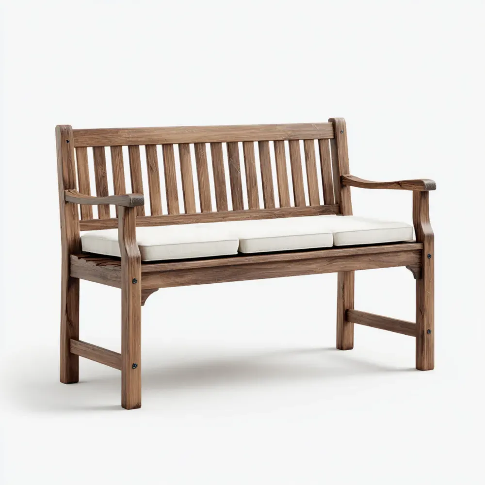 Banco de jardín Madera de teca 120x60x90 cm - Marrón - Diseño clásico-Norvelico