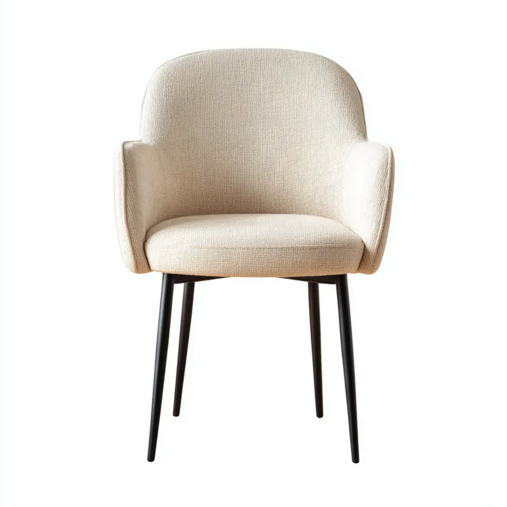 Silla de comedor tapizada 55x60x85 cm - Beige - Diseño moderno-Norvelico