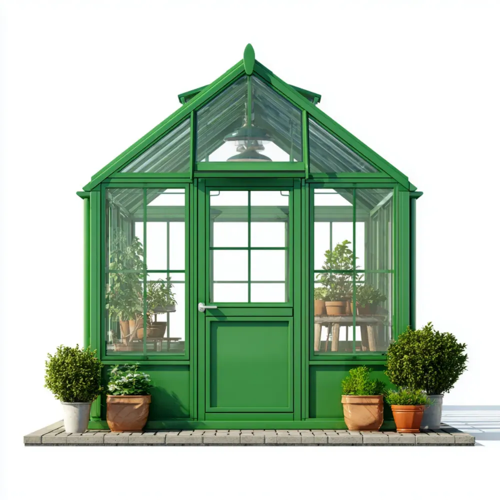 Invernadero de Aluminio 300x250x220 cm - Verde - Diseño Clásico-Norvelico